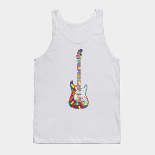 S-Style Electric Guitar Colorful Texture Tank Top